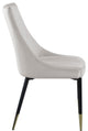 Sleek Velvet Upholstered Dining Chair (Set of 2), Cream