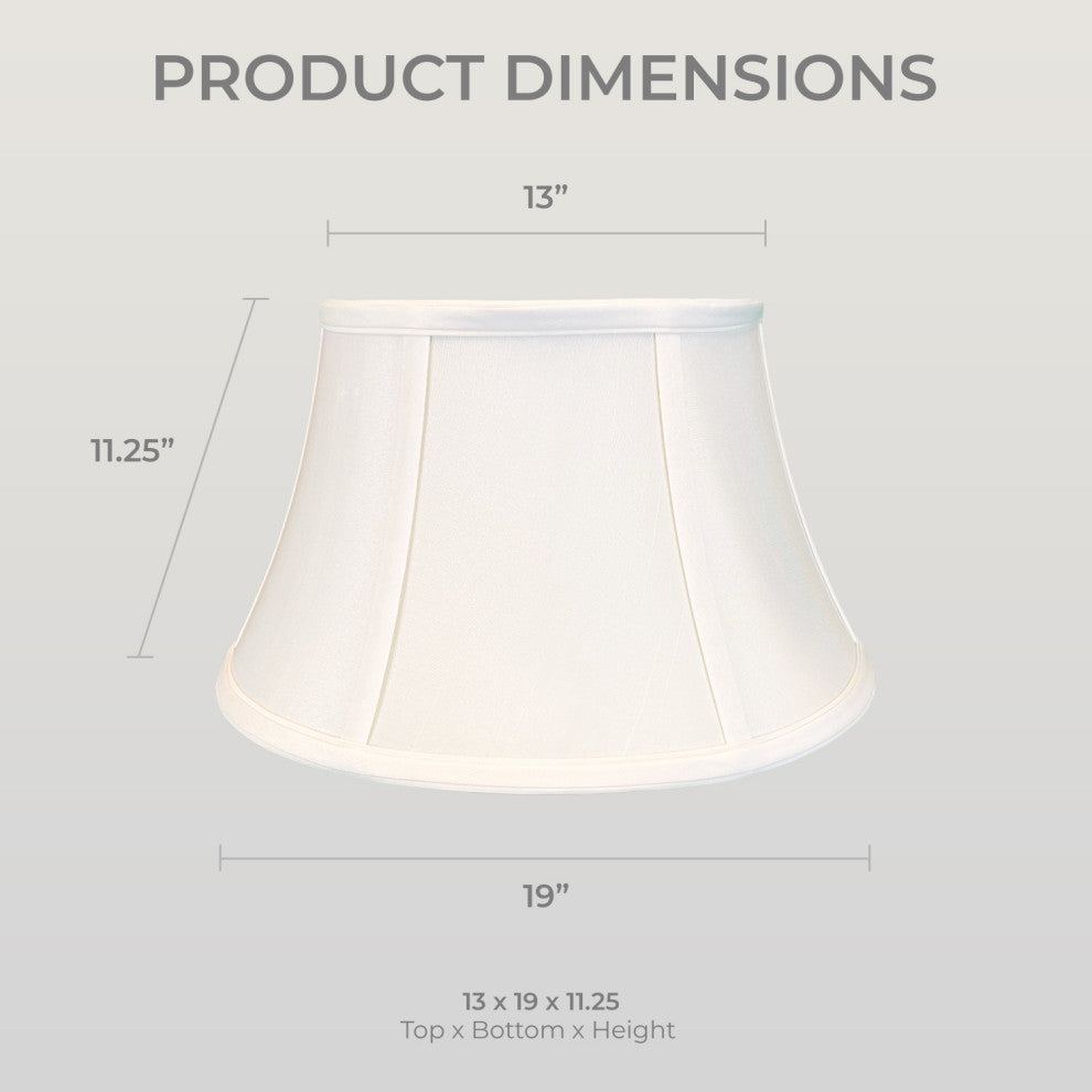 Royal Designs Shallow Drum Bell Bouillotte Lamp Shade, White, 13x19x11.25, Singl