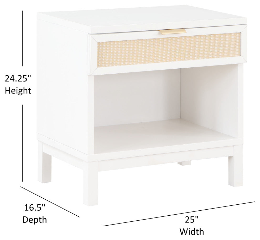 Bayport Cane 1 Drawer Nightstand