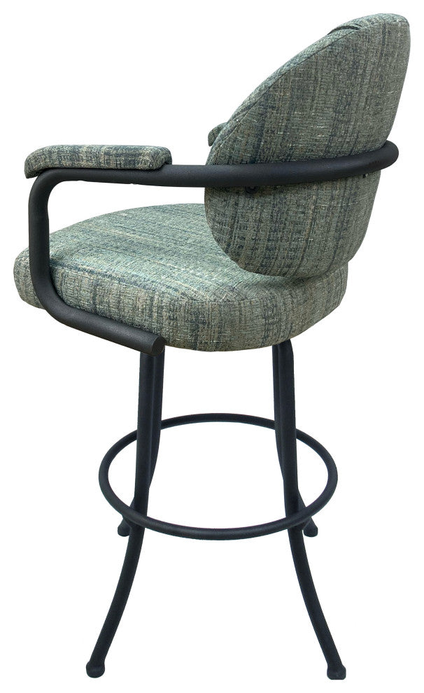 Swivel Counter Metal Pub Set - M-70 Stools 26" or 30", Watusi Aquatint - Grey, 26", Crackle Glass