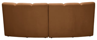 Infinity Channel Tufted Velvet Modular Chair, Saddle, 2 Piece