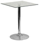 23.75'' Square Glass Table With 30''H Chrome Base