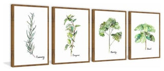 "Herb Squad" Framed Painting Quadriptych, 64"x24"