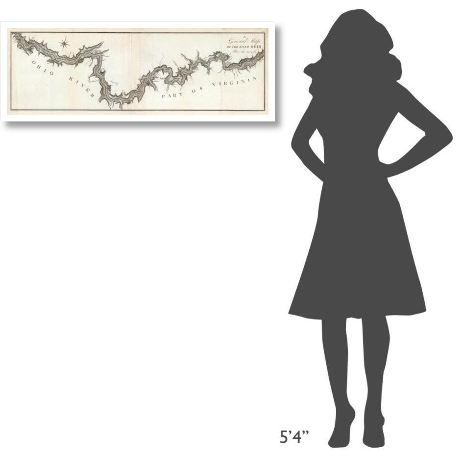 "A General Map of the River Ohio, Plate 2, 1796" Paper Art, 42"x15"