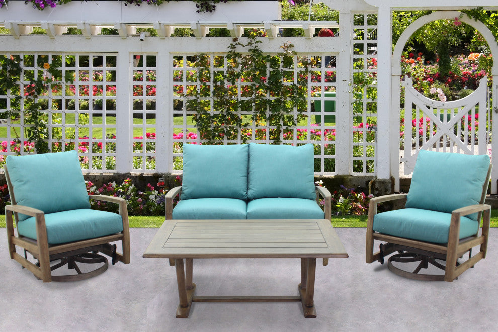 Avalon FSC Teak 4 Piece Motion Sofa Seating Group