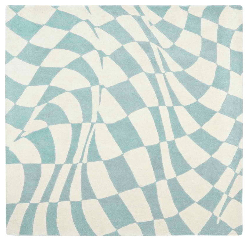 Safavieh Soho Soh763A Geometric Rug, Blue/Ivory, 6'0"x6'0" Square
