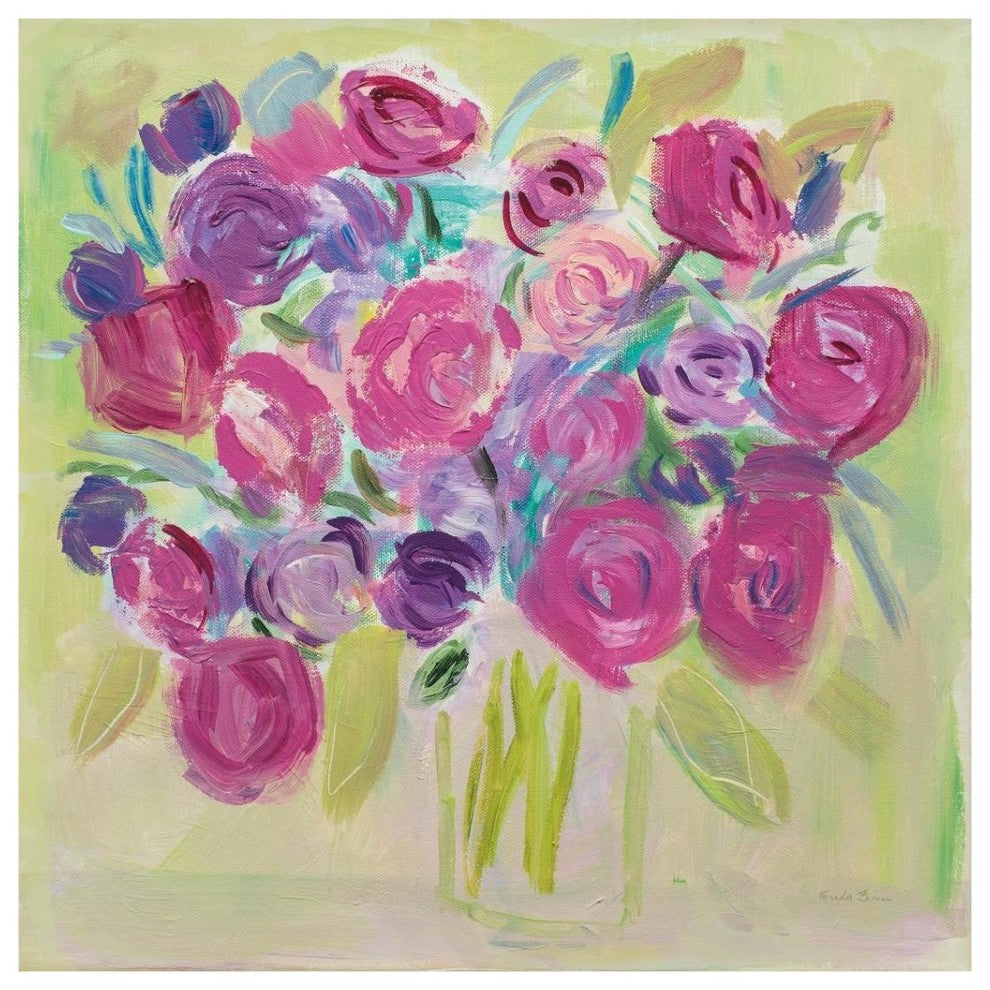 "Pink Roses" Digital Paper Print by Farida Zaman, 38"x38"