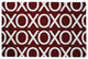 Hugs and Kisses Valentines Chenille Rug, Maroon, 2'x3'