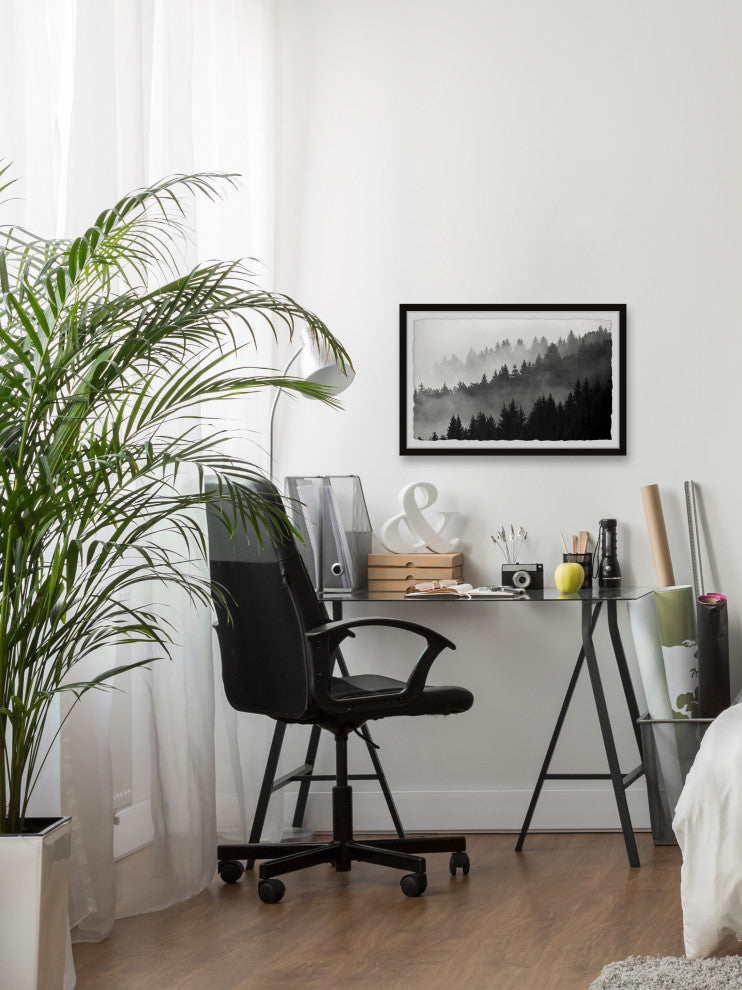 "Foggy Dawn" Framed Painting Print, 30x20