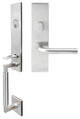 Cologne Lever, Mortise Entry Handleset, Left Hand Reverse, Satin Stainless Steel