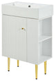 TATEUS 21.6 inch Single Ceramic Vessel Sink Bathroom Storage Cabinet, Right Side Storge