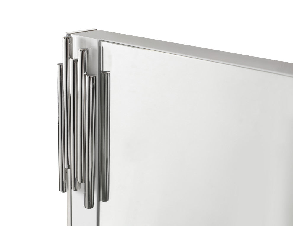 Modrest Token Modern White and Stainless Steel Mirror