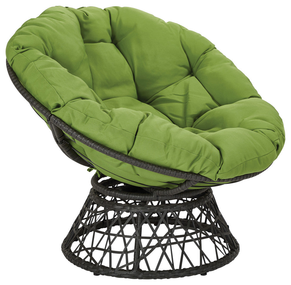 Papasan Chair, Green/Black