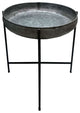 Benzara UPT-270549 26" Wide Round Tray Planter, Iron Frame, Gray, Black