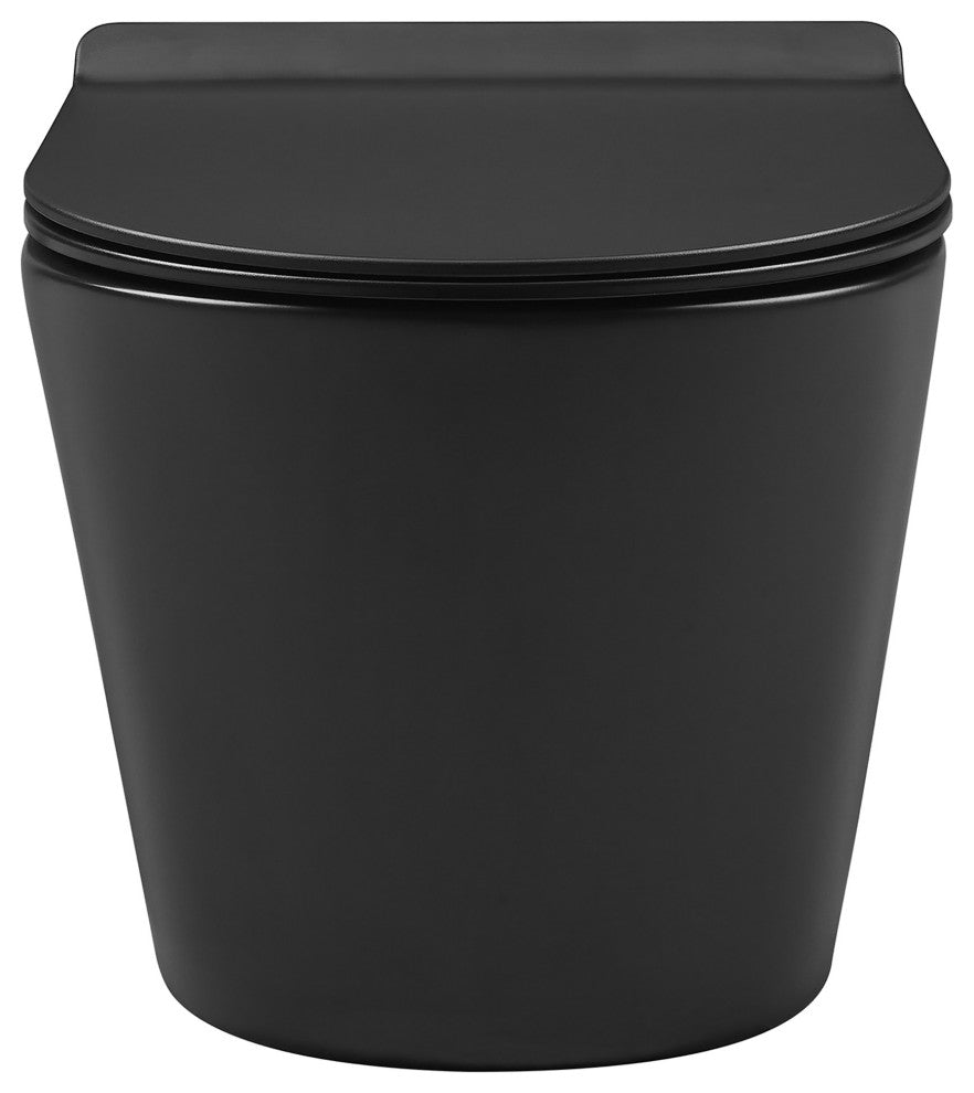 Calice Wall-Hung Round Toilet Bowl, Matte Black
