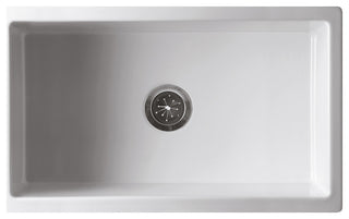 Reversible Smooth/Fluted Single Bowl Fireclay Farm Sink, White, 30"