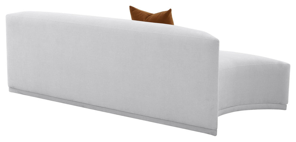 Fickle Grey Velvet Modular Armless Loveseat - Grey