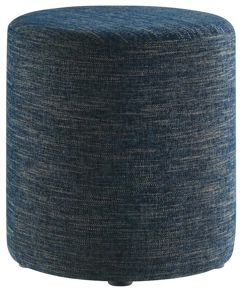 Callum 16 Round Woven Heathered Fabric Upholstered Ottoman