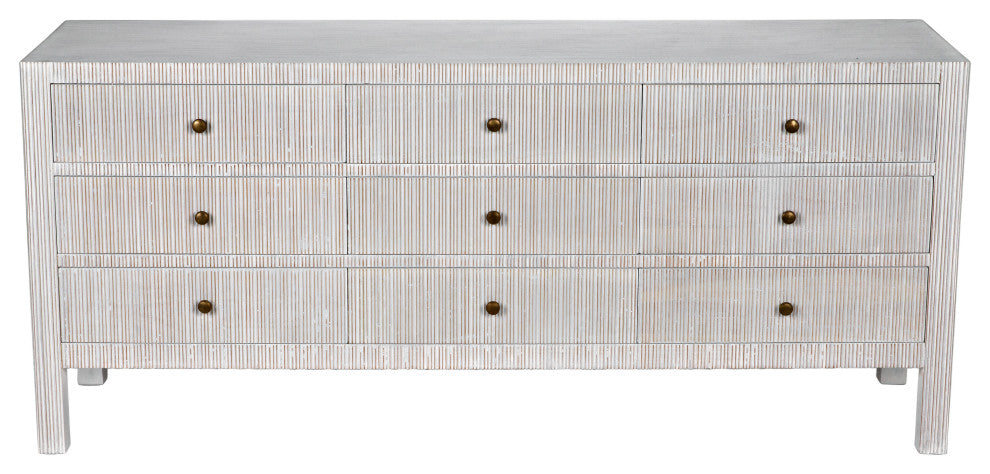 Conrad 9 Drawer Dresser, White Wash