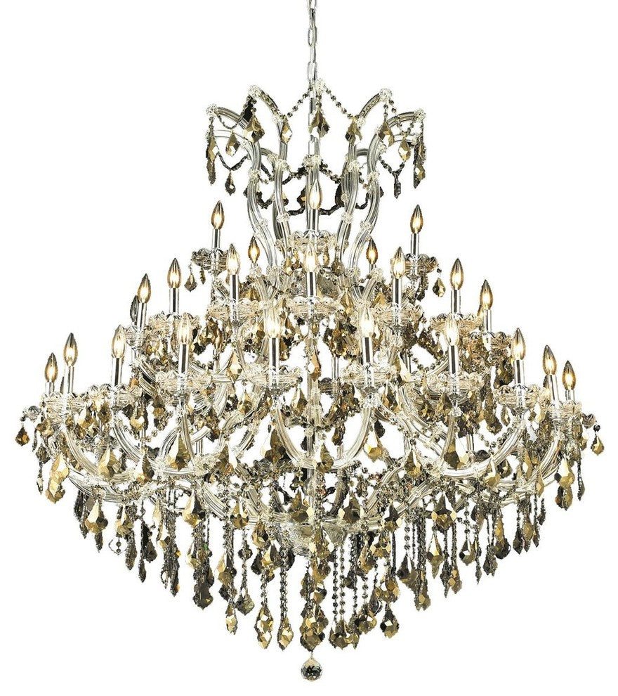 Elegant Maria Theresa Foyer Hall Light, Chrome Finish With Royal Cut Crystal