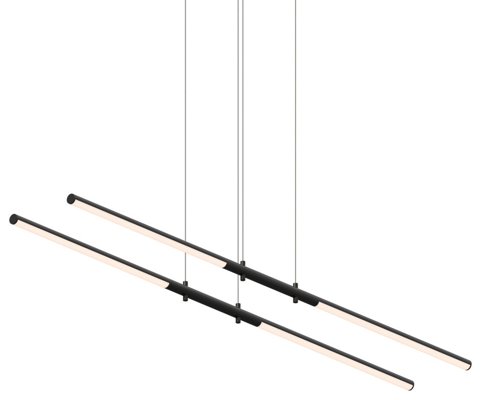 Sonneman 2801 Tik-Tak 47-1/2"W LED Linear Chandelier - Satin Black