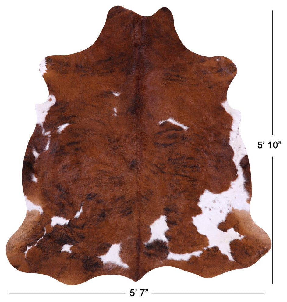 Organic Natural Hair-On Cowhide Area Rug 5' 10" X 5' 7" C2042
