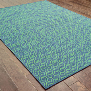Oriental Weavers Meridian Navy/Green Geometric Indoor/Outdoor Rug 7'10"X10'10"