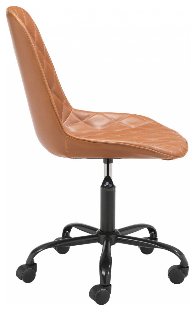 Camel Stylized Faux Leather Office Chair