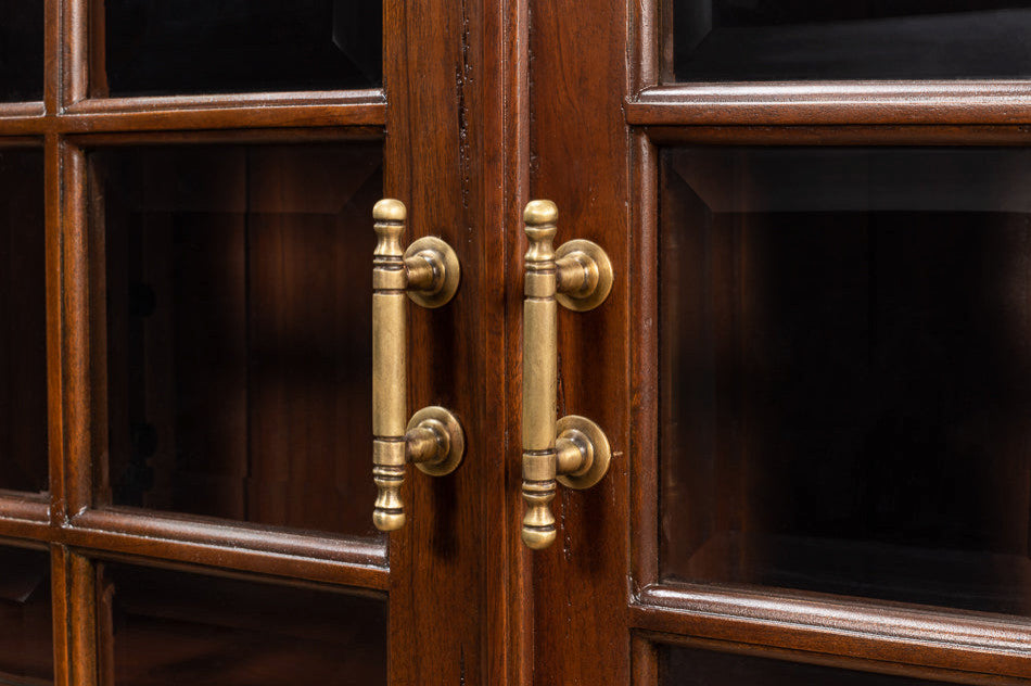 Carmel-By-The-Sea Walnut Bookcase With Glass Doors
