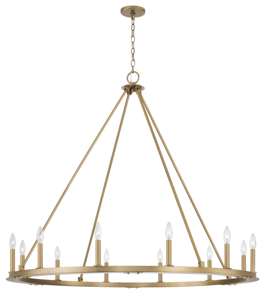 Capital Lighting 4912 Pearson 12 Light 48"W Taper Candle Style - Aged Brass