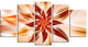 Dance of Brown Exotic Flower, Large Floral Canvas Art Print, 60"x32", 5 Panels
