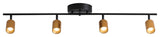 Vidalite Shura 4 Head LED Flush Mount FIxed Track Light, Brass/Black