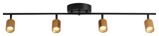 Vidalite Shura 4 Head LED Flush Mount FIxed Track Light, Brass/Black