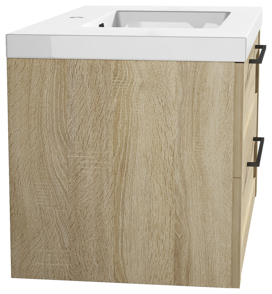 The Cosmo Wall Mounted Modern Bathroom Vanity, Ace, 36"