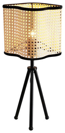 Vidalite Gal Rattan and Velvet Table Lamp