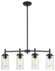 4 Light 28" Matte Black Chandelier