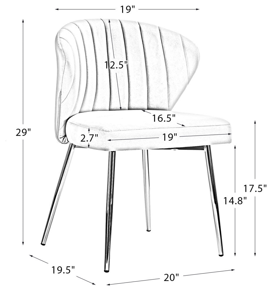 Milia Dining Chair Set of 4, Ivory