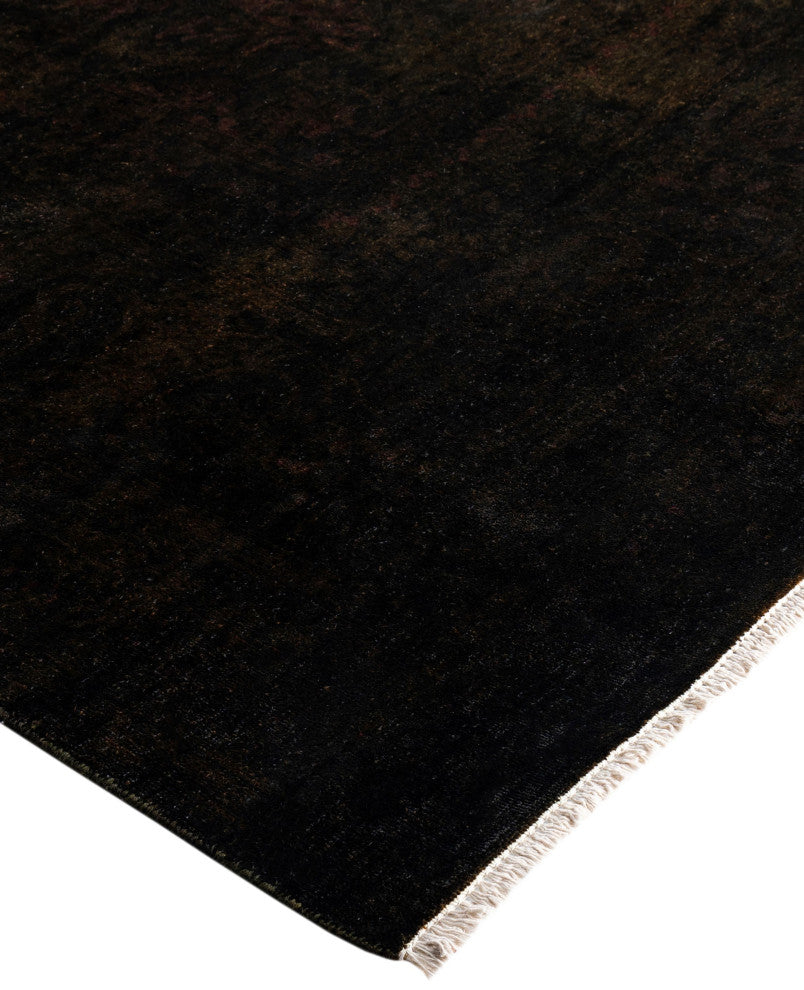 Overdyed One-of-a-Kind Hand-Knotted Area Rug Black, 8' 1" x 10' 1"