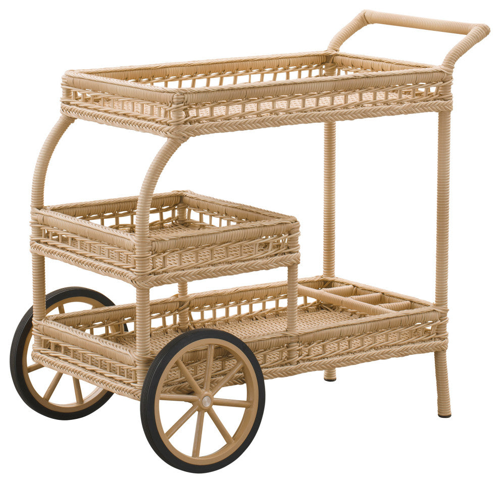 James Bar Cart, Natural Finish