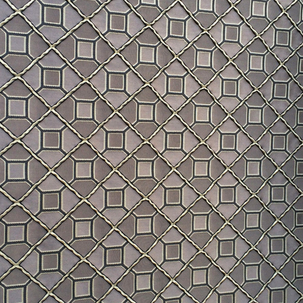 Grey and Black Tile Pattern Fabric By The Yard Curtain Fabric Upholstery Fabric