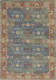 HomeRoots 8' x 11' Vibrant Traditional Style Blue and Red Design Area Rug