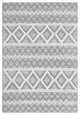 6"x9" Gray Ivory Diamonds Boho Chic Area Rug