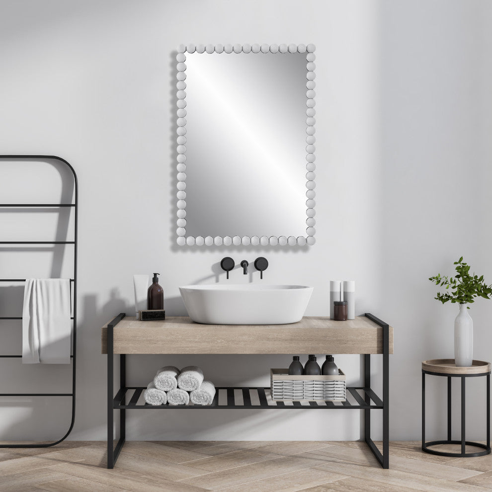 Uttermost 09790 Serna White Vanity Mirror