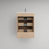 Victoria 24" Solid Wood Bath Vanity, Overhead Cabinet, Yellow Oak