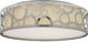 15" Filigree LED Decor Flush Mount Fixture - Polished Nickel Finish - White Fabr