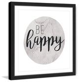 "Be Happy" Framed Painting Print