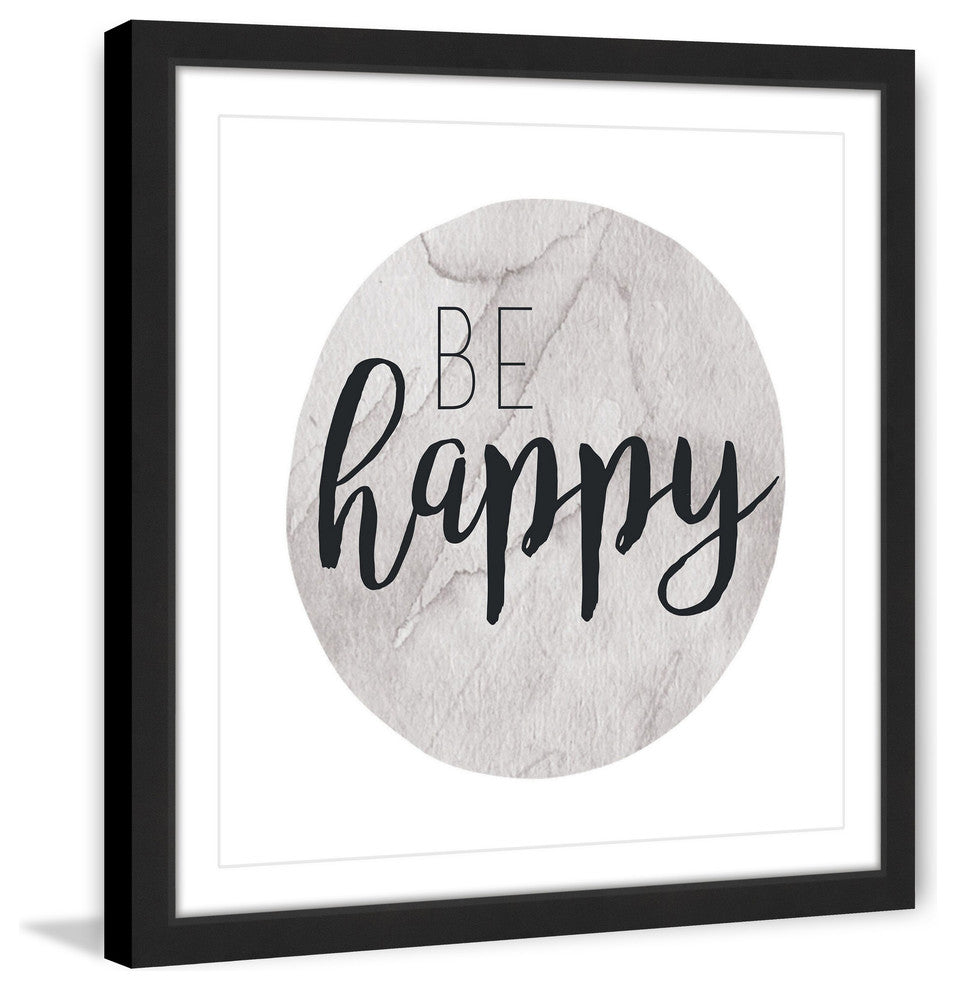 "Be Happy" Framed Painting Print