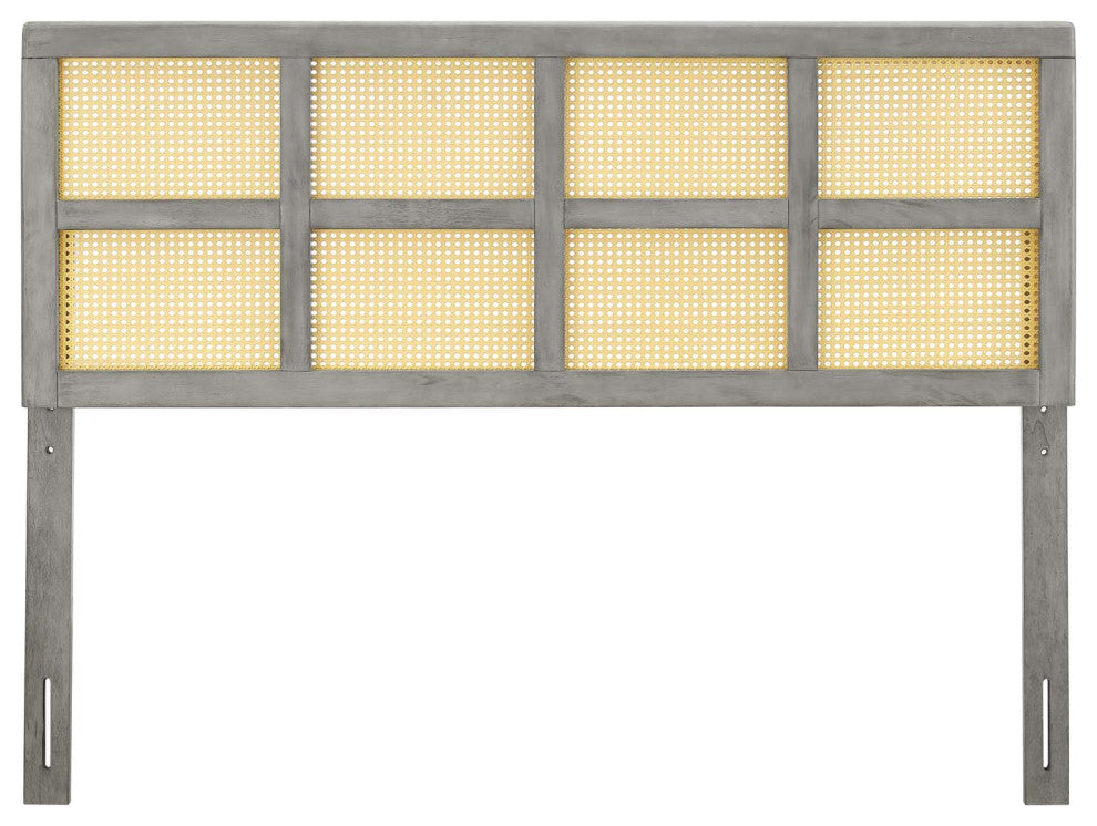 Headboard, Full Size, Wood, Gray, Modern Mid-Century, Bedroom Master Suite