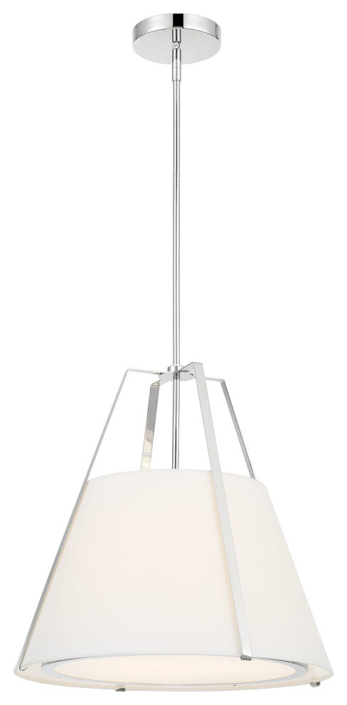 Crystorama Fulton 3-Light Pendant Light, Polished Nickel