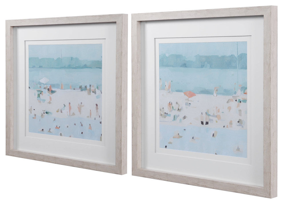 Uttermost Sea Glass Sandbar Framed Prints, Set of 2